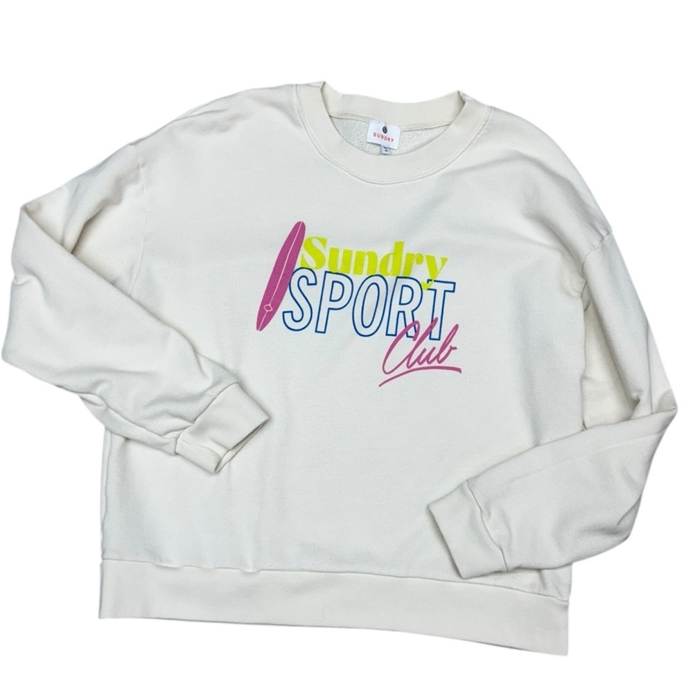 Sundry Sport Club Sweatshirt, Size Medium, Casual Pullover Clean Girl Sweater - Picture 11 of 12